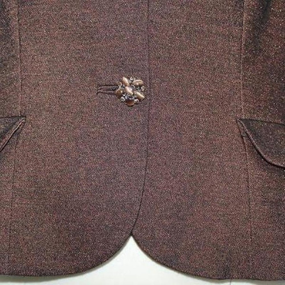 Albert Nipon Two Buttoned Metallic Dust Jacket - image 4
